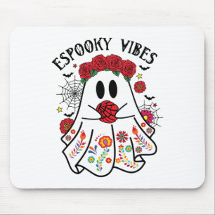 Espooky Vibes Halloween Ghost Mexican Concha Spook Mousepad