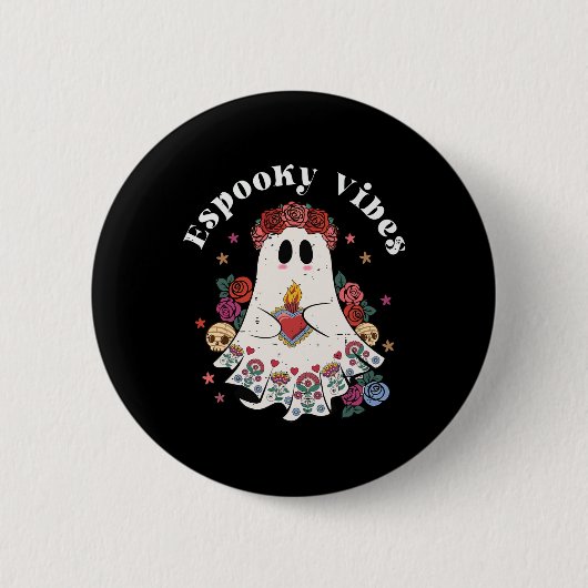 Espooky Vibes Niedlich Ghost Funny Mexween C Button (Vorderseite)