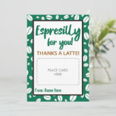 Espresilat für Sie Lehrer Kaffeekartenhalter Feiertagskarte (Stehend Vorderseite)