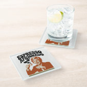 Espresso Aficionado - Java Lover Glasuntersetzer (Schrägansicht)