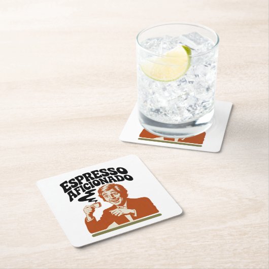 Espresso Aficionado - Java Lover Rechteckiger Pappuntersetzer (Vor Ort)