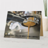 Espresso aus der Kaffeemaschine gießen Wie treffen Karte (Vorderseite)