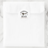 ☕ Espresso-Bar-Café-Mitarbeiter-Logo ☕ Runder Aufkleber (Tasche)