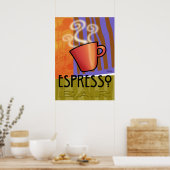 Espresso Bar | Orangenolivengrün Poster (Küche)