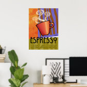 Espresso Bar | Orangenolivengrün Poster (Heimbüro)