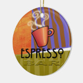 Espresso-Bar-Verzierung Keramikornament (Links)