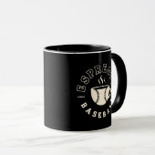 Espresso Baseball Retro Kaffee- & Teetasse (VorderseiteRechts)