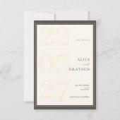 Espresso Beige Classic Modern Minimalist Wedding  Save The Date (Vorderseite)