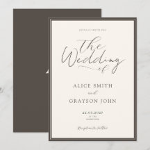 Espresso Beige Script Klassische Minimalistische H