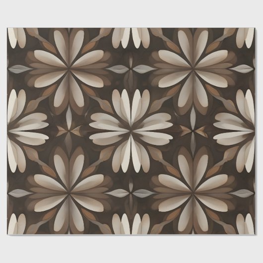 Espresso Bloom Wrapping Paper Geschenkpapier (Flach)