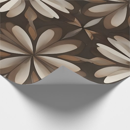 Espresso Bloom Wrapping Paper Geschenkpapier (Ecke)