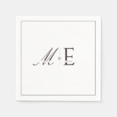 Espresso-Braun-Old-Money-Monogramm Serviette (Vorderseite)