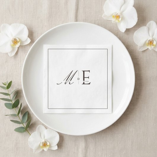 Espresso-Braun-Old-Money-Monogramm Serviette