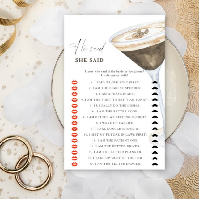 Espresso Brautparty Er sagte, sie habe das Spiel (Von Creator hochgeladen)