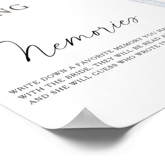 Espresso Brautparty Erinnerungen mit der Braut Poster (Ecke)