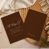 Espresso Brown Elegant Fall Wedding Invitation Einladung