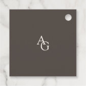 Espresso Brown Script Classic Minimalist Wedding Geschenkanhänger (Rückseite)