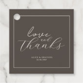 Espresso Brown Script Classic Minimalist Wedding Geschenkanhänger (Vorderseite)