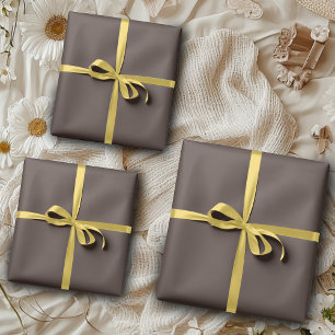 Espresso Brown Solid Color Classic elegant Geschenkpapier Set