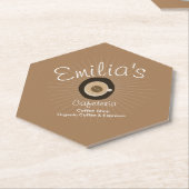 Espresso-Café-Geschäft Logo Untersetzer (angewinkelt)