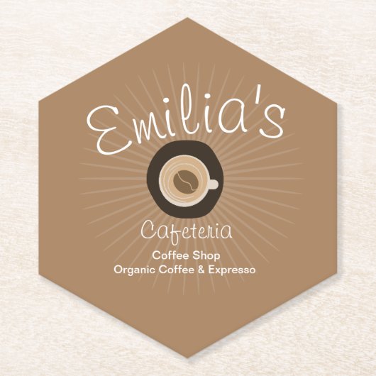 Espresso-Café-Geschäft Logo Untersetzer (Vorderseite)