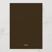 Espresso Cappuccino Striped Wedding Menu  Card Einladung (Rückseite)