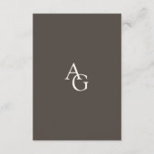 Espresso Classic Minimalist Wedding QR Details Begleitkarte (Rückseite)