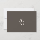 Espresso Classic Minimalistische Hochzeit QR Code RSVP Karte (Rückseite)