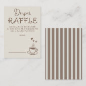 Espresso Coffee Diaper Raffle Baby Shower Ticket Begleitkarte (Vorne/Hinten)