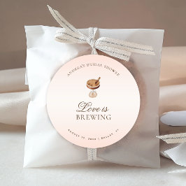 Espresso Coffee Liebe ist Brautparty brauen Runder Aufkleber