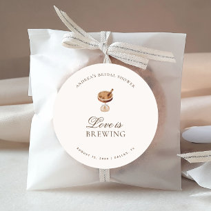 Espresso Coffee Love Brautparty Runder Aufkleber