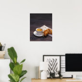 Espresso, Croissants und Zeitungen Poster (Heimbüro)