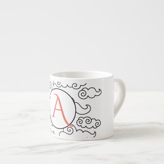 ESPRESSO CUP MIT KLICKEN UND MONOGRAMM ESPRESSOTASSE (Vorderseite Rechts)