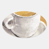 Espresso Cup und Saucer Ovaler Aufkleber (Vorderseite)