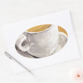 Espresso Cup und Saucer Ovaler Aufkleber (Umschlag)