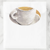 Espresso Cup und Saucer Ovaler Aufkleber (Tasche)