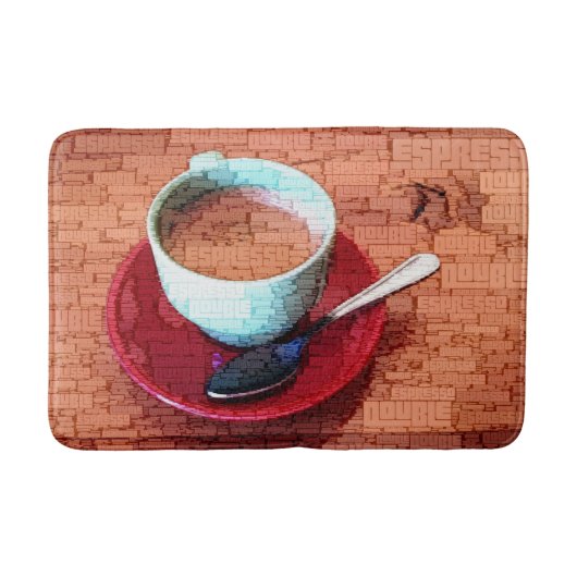 Espresso Cup und Spoon Word Cloud Badematte (Vorderseite)