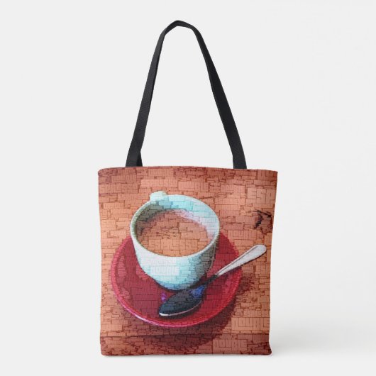 Espresso Cup und Spoon Word Cloud Tasche (Rückseite)