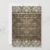 Espresso + Damask/Abschlüsse Party Einladungen (Rückseite)