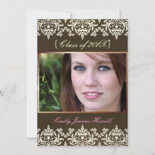 Espresso + Damask/Abschlüsse Party Einladungen