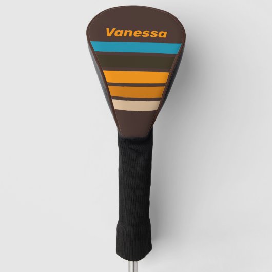 Espresso Drift Across Striping with Name Golf Headcover (Vorderseite)