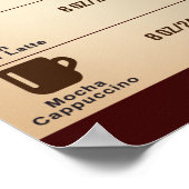 Espresso Drink Chart Poster, Infografik Poster (Ecke)