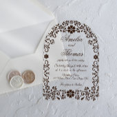 Espresso Elegant Florale Hochzeit Acryleinladungen