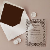 Espresso Elegant Florale Hochzeit Acryleinladungen
