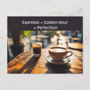 Espresso Golden Hour, Kaffeeliebhaber Reise Postkarte