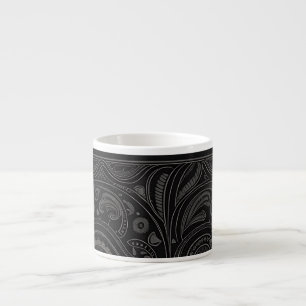 Espresso/Grau/Schwarze Paisley/Tasse Spezialität Espressotasse