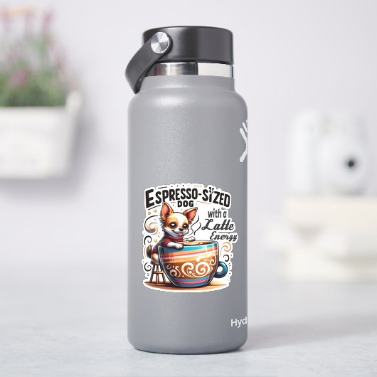 Espresso-Großhund mit Latte Energy Aufkleber (HydroFlask)
