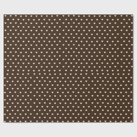 Espresso Heart Dots Geschenkpapier (Flach)