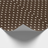 Espresso Heart Dots Geschenkpapier (Ecke)