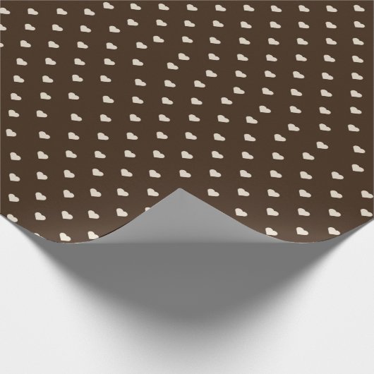 Espresso Heart Dots Geschenkpapier (Ecke)